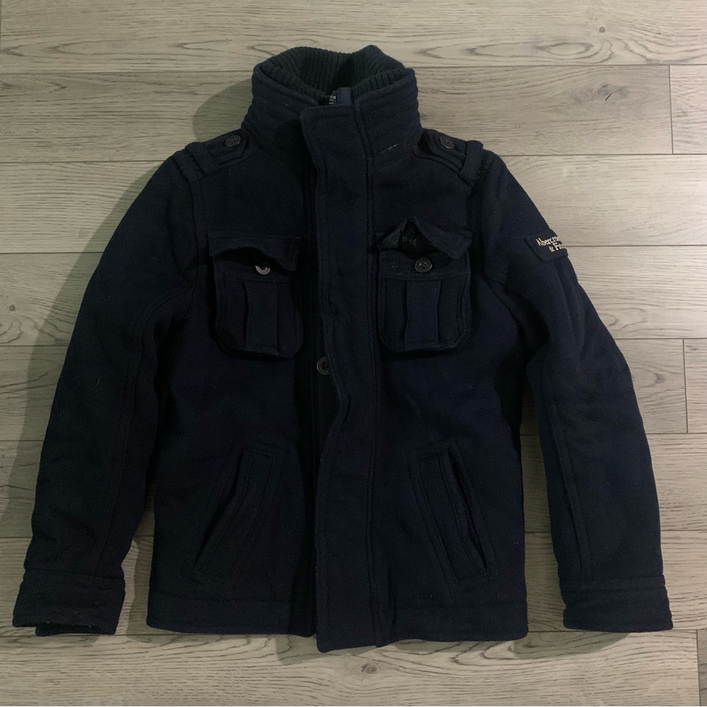 Abercrombie & Fitch A&F Men’s Coat Military Jacket Wool Full Zip. Size Small